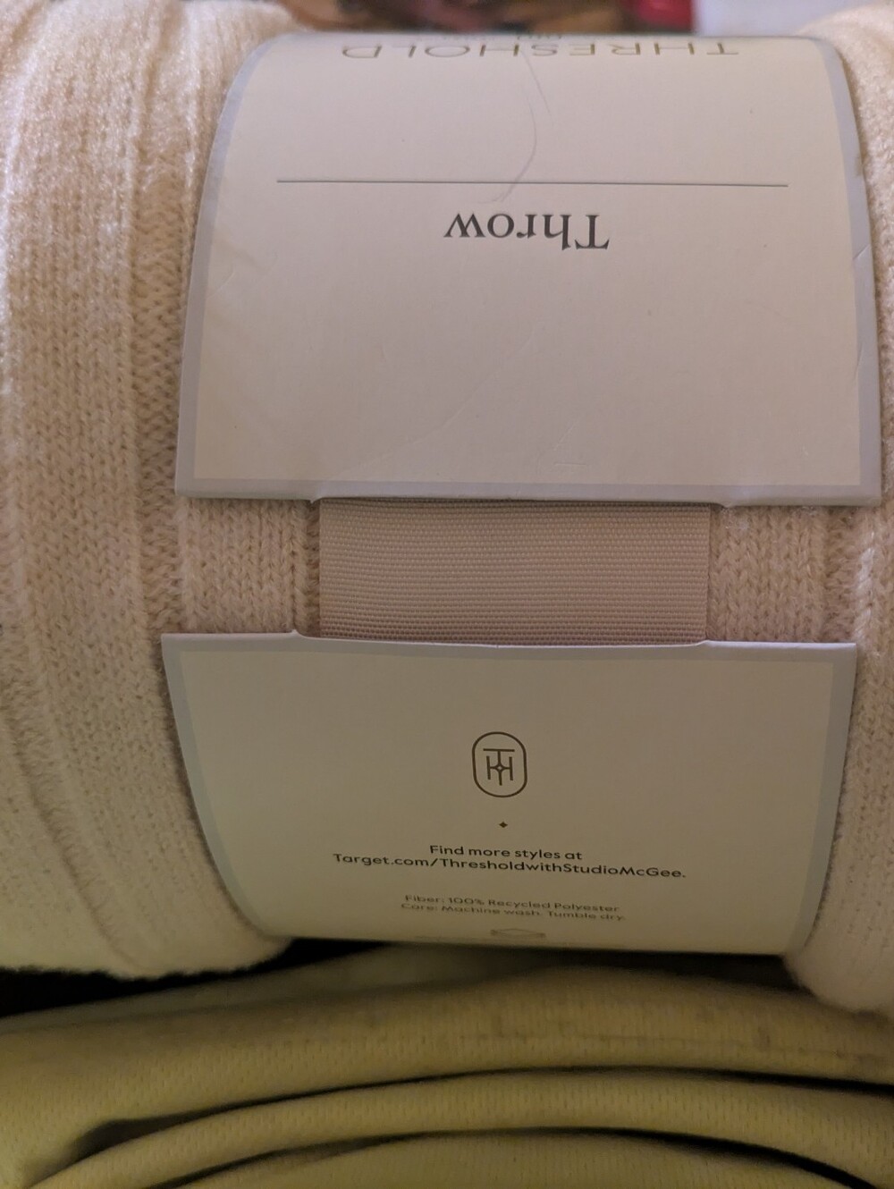 Threshold Cream Ribbed Throw Blanket - Picture 2 of 4